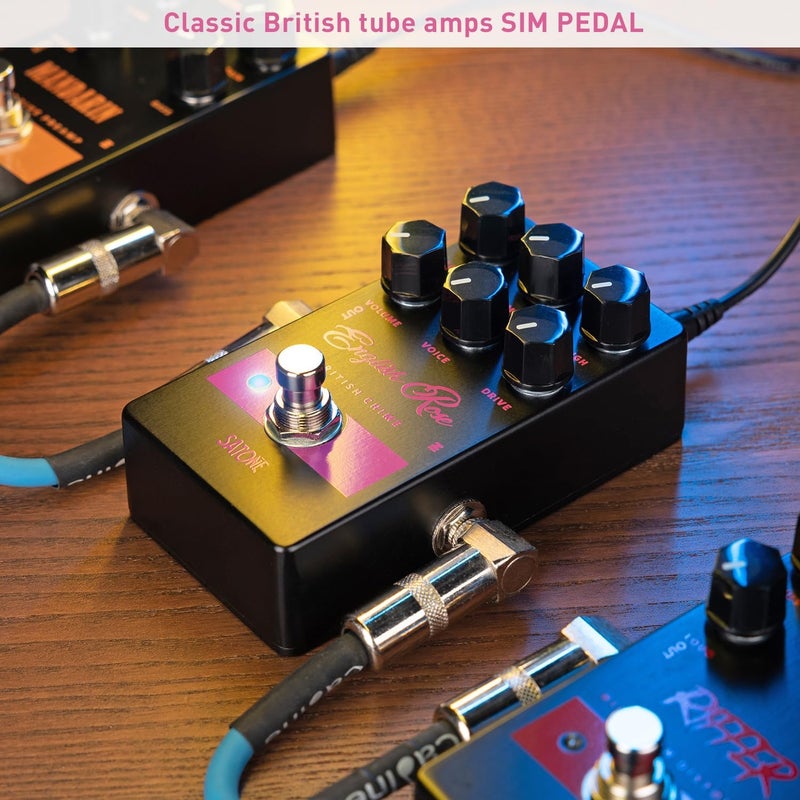 SATONE S812 English Rose British Chime Overdrive Electric Guitar Effect Pedal - Bell-like Tone Transform Effect Preset Acoustic Metal Pedal with 3-Band EQ True Bypass - Image 5
